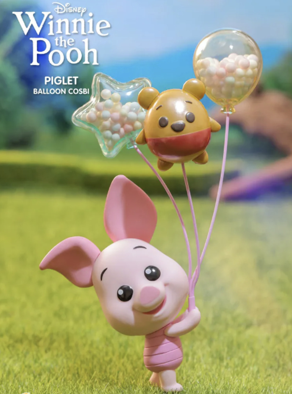 Disney x Cosbi Winnie the Pooh Balloon Series Collectible Figure, Piglet- New
